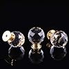 EFARMA Crystal Door Knobs,Drawer Handles,6pcs for Drawer Cabinet Door Cupboard Kitchen Dresser(Gold)