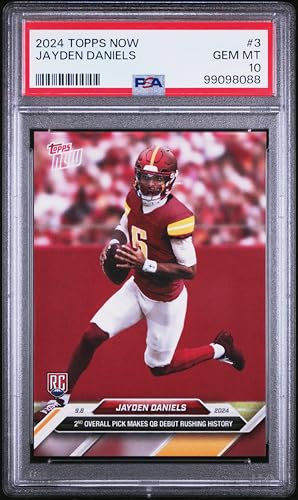 Jayden Daniels 2024 Topps Now NFL Debut Football Rookie Card 3 Graded PSA 10