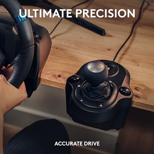 Logitech G923 Volante da Corsa e Pedali per PS5, PS4 e PC & Driving Force Leva di Cambio, 6 Marce di Velocità con Manopola ad H, Pomello del Cambio ?in Vera Pelle - Immagine 2
