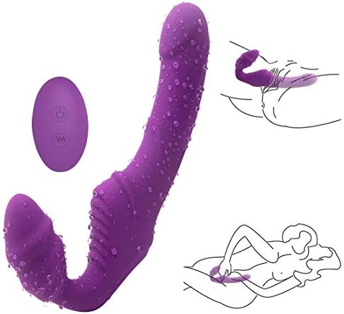 Soft Point Stimulation Strapless Strapon Vibbbbrators for Women Remote Control Strap On Double Ended Toys for Toys for Woman Tshirt