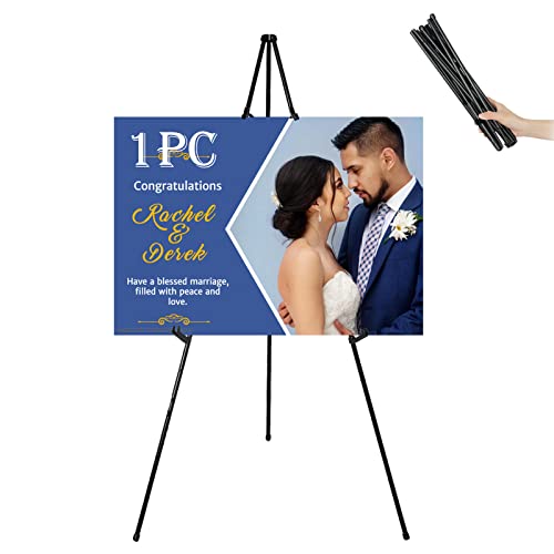 Upgraded Easel Stand For Wedding Sign Poster,63" Tall Instant Easels For Display Arts Painting Shower Sign,Adjustable Height Floor Tripod With Carry Bag,Lightweight But Holds 5Lbs(Black,1Pack) #TOP7