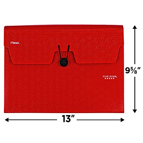 Five Star 13-Pocket Expanding File Organizer, Plastic Expandable File Folders With Pockets And Tab Inserts, Holds 8-1/2" X 11", Bungee Closure, Color Will Vary (35144) #TOP7
