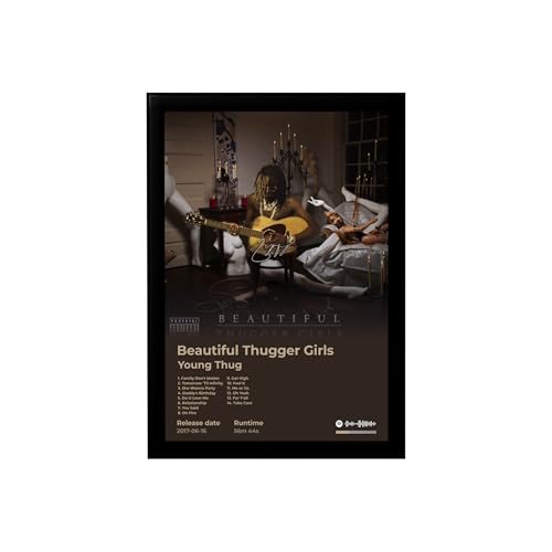 Image of BLINKART Young Thug - Beautiful Thugger Girls Wall Photo Frames | Wall Art for Bedroom, Living Room, Studio or Office | Album Cover Print with Spotify Song Link QR Code | Gift for Fans - 8x12 In