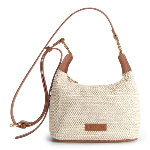 Image of Missnine Small Straw Purse for Women Summer Woven Purses Raffia Vacation Top Handle Satchel Handbag