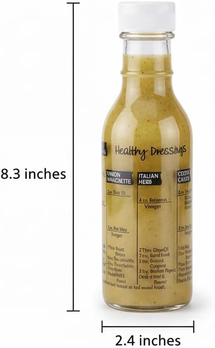 Cuisinox Glass Salad Dressing Shaker Bottle, 8" x 2.5"