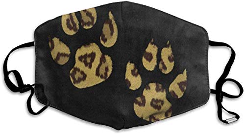 Preisvergleich Produktbild NA Staubdichte waschbare Wiederverwendbare Hipster Leopard Paw Print Schwarze Mundschutzmaske Atemschutzmaske Keimschutz Warme Winddichte Maske