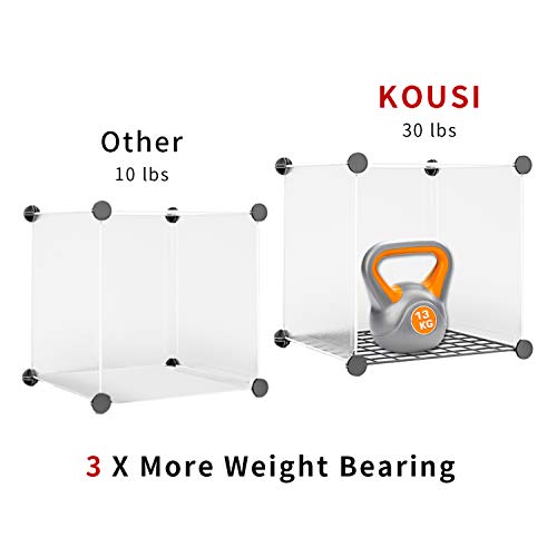 KOUSI Portable Storage Cubes-14 x14 Cube (20 Cubes)-More Stable (add Metal Panel) Cube Shelves with Doors, Modular Bookshelf Units，Clothes Storage Shelves，Room Organizer for Cubby Cube - Thumbnail 4