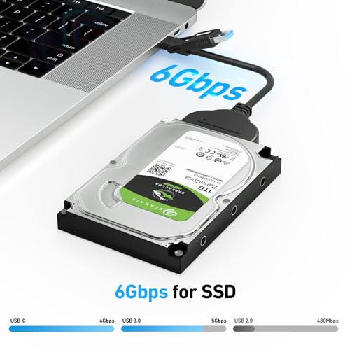 Image of BENFEI SATA to USB Cable, 2in1 USB-C /USB 3.0 to SATA III Hard Driver Adapter Compatible for 2.5 inch HDD and SSD