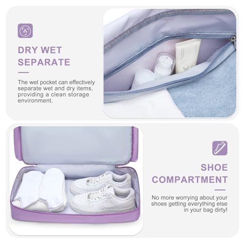 Image of Large Travel Duffle Bag, Carry On Weekender Bag with Shoe Compartment, Gym Tote Overnight Bags for Women for Travel with Toiletry Bag