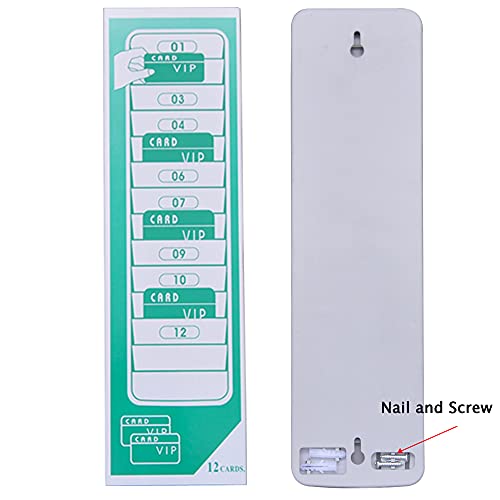 Jmiuhacou Card Rack,Badge Rack,12 Pockets, Durable Plastic, Keeps Id Cards, Room Cards, Vip Cards & Other Identification Cards,Includes Self-Adhesive Number Labels (12Slot) #TOP4
