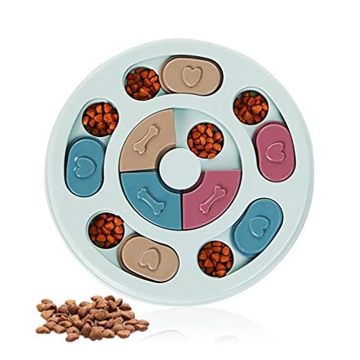Asvin Juguete de Puzle para Perros Rompecabezas para Perros,Rompecabezas Redondo para Perro,Juguete de puzle para Perros (Azul)