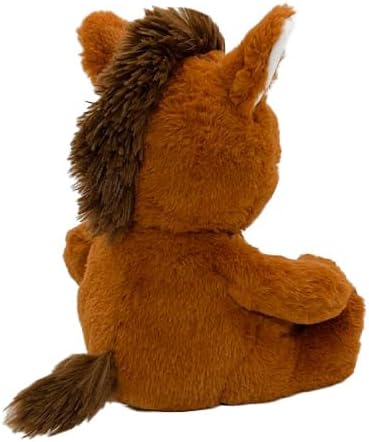 Miniatura 3 de Anico Caballo marrón de peluche de 10 pulgadas con ojos bordados, animal de peluche suave, juguete de peluche perfecto para niños, niños pequeños y
