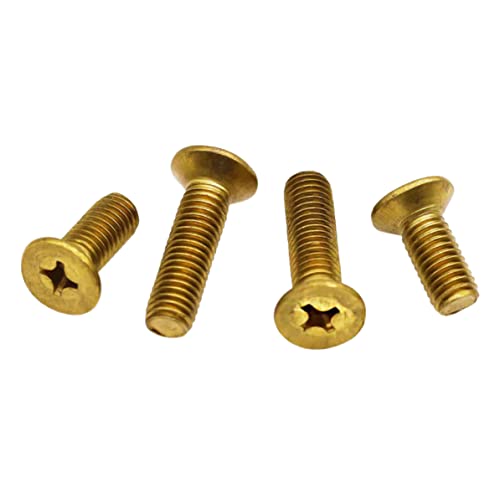 MACHSWON 10PCS M6 Brass Cross Countersunk Head Screws M6*40mm Brass Screw Threaded Flat Head Screws Cross Countersunk Head Copper Screw - Image 4