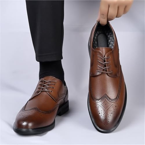 Men's Lace up Leather Dress Shoes Spring Business Formal Comfortable Stylish Office Wedding Groom Work Footwear2
