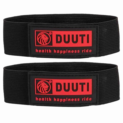 ERYUE サイクリングレッグバンド、弾力性自転車パットセーフティベルト、パンツをグリースから保護し、男性用の伸縮可能な自転車脚ストラップ (黒)