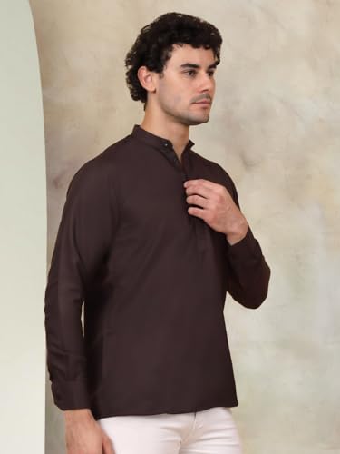 Image of Jompers Men's Cotton Regular Fit Solid Short Kurta