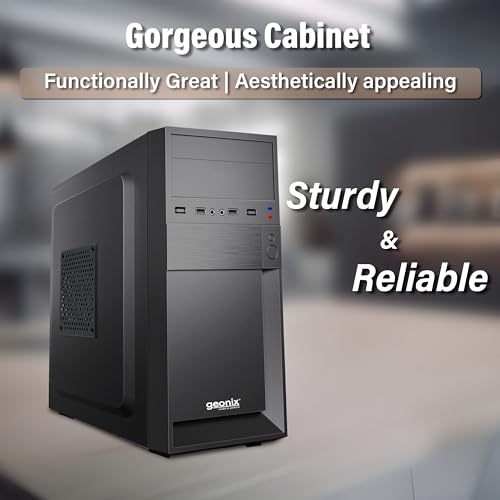 GEONIX Metal Gx-1714 Cabinet/Computer Case with Audio Port, 2 USB 2.0 Port, Micro/Mini ATX Compatible, Ideal for Home, Office, Gaming (Black) - Image 2