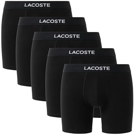 Lacoste Men's Cotton Stretch Essentials Boxer Briefs, 5-Pack