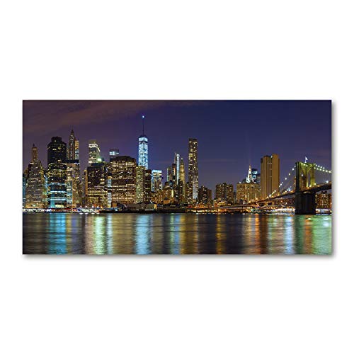 Crédence de cuisine Tulup 100x50cm en verre trempé fond de hotte multicolore Manhattan de nuit