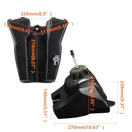 Image of Dirt Bike Gas Tank 3.5L with Aluminum Gas Cap, Fuel Filter, Petcock, for Honda CRF50, Kayo TS90, Pitster Pro XJR110, SSR 70, SSR 110, SSR 125 and 50cc-125cc Chinese Pit Bike Parts (Black Cap)