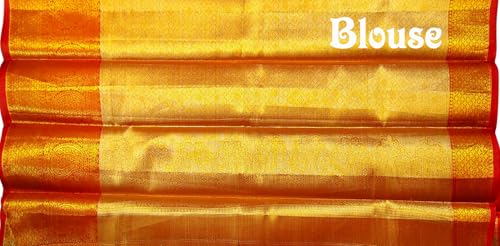 Image of VFCollections Women's Kanchipuram Silk Pure Pattu Sarees With Blouse