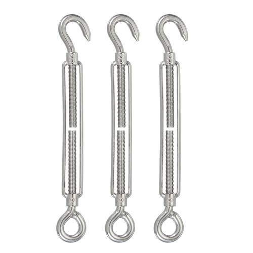 Tendeur à crochet et œillet M12 réglable en acier inoxydable pour serrer câble métallique