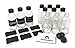 Glass Bottles, 2 Oz Clear Boston Round with PolyCone Cap & Chalkboard Labels - Pack of 12