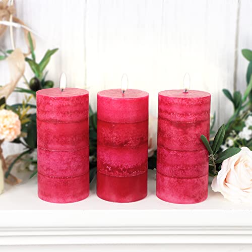 Flavcharm Rose Scented Pillar Candles 3X6 Red Candles Set Of 3 Large Candle Luxury Birthday Candles Long Lasting Candles For Home Scented, Candles Gifts For Women, Home Interior, Wedding Gifts #TOP5