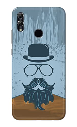 Image of PRINTFIDAA Mustache Beard and Hairstyle Hipster in Glasses Printed Designer Hard Case for Huawei P Smart (2019) / Honor 10 Lite, Pot-LX1 / POT-LX1AF Back Cover -(e) RPM1002