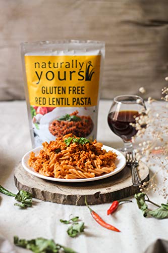 Image of Naturally Yours Red Lentil Pasta | 200g Pack | Gluten-Free, No Maida, No Onion No Garlic, 100% Jain Friendly, Vegan, Preservative-Free | High Plant Protein & Fiber | Healthy Pasta | Pack of 2