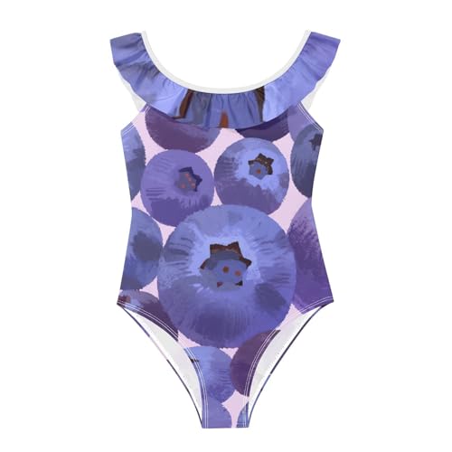 Bañador de niña de volantes suaves color morado cómodo para piscina