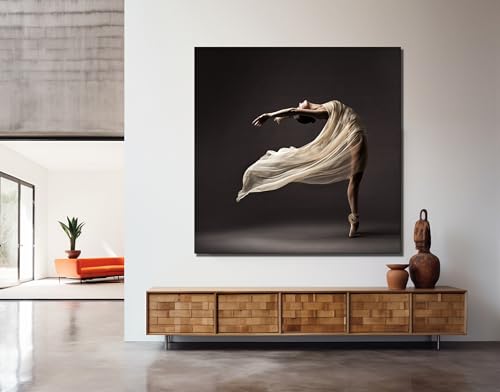 Tableau ballerine robe de soie XINBAO 60x60cm moderne sans cadre
