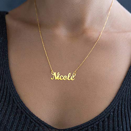 U7 Custom Name Necklace For Women Girls Stainless Steel Dainty Chain 18 Inch Choker With Personalized Name Nicole Necklaces #TOP1
