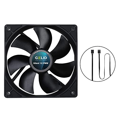 Gelid Solutions Silent 12 PWM Black Fan 120 mm CFM 54.9 Max dBA 32.1 Voltage (V) 12 Connector 3 Pin RPM 1200 120 x 120 x 25 mm Black - Image 4