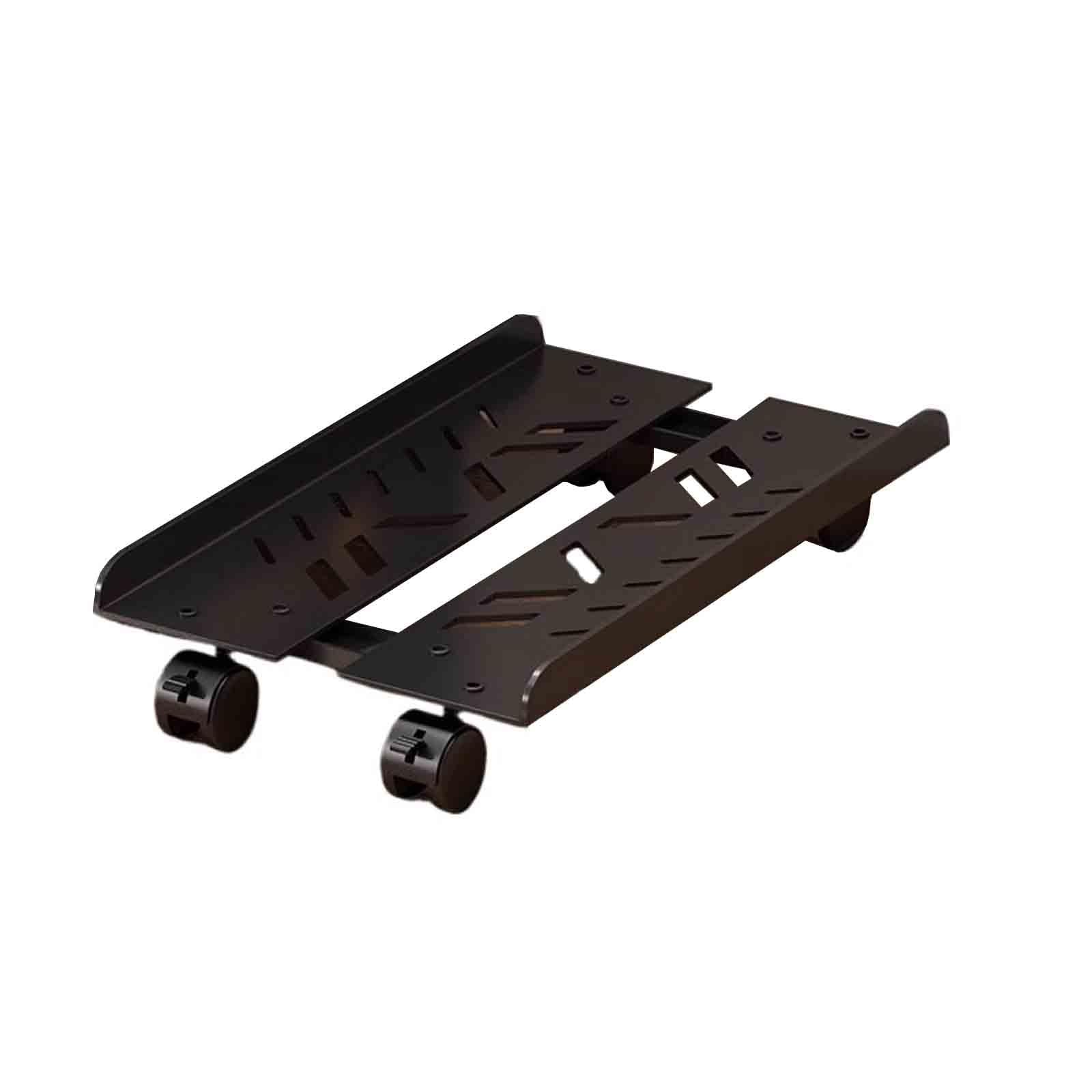 Metal Soporte para CPU Debajo del Escritorio Móvil Soporte para Pc Rotación De 360° Escritorio Carro para Pc para Suelo Disipación De Calor Esports(50 * 26cm,Black - Telescopic)