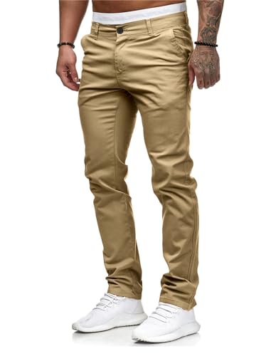Image of HUNGSON Mens Chinos Dress Pants Slim Fit Stretch Business Casual Golf Work Slacks Trousers