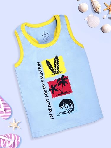 Image of KiddoPanti Girls Chest Printed Sleeveless Rib Racer Back Tank Top