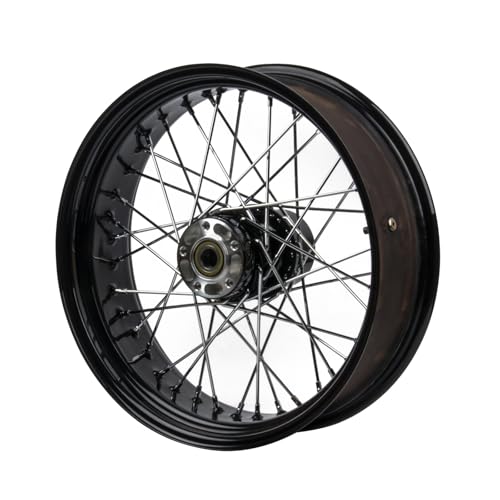 Hoprousa 16x5.5 Rear Wheel for 2018-2024 Street Bob 2012-later Slim Deluxe Heritage Classic Gloss Black Stainless Steel 40 Spokes Tubeless Wheel (16x5.5 Rear)