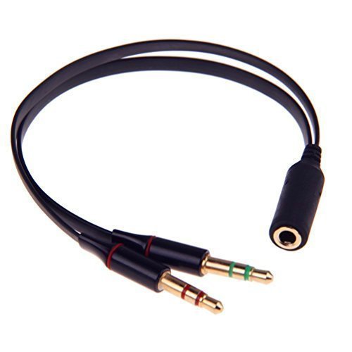FireAnt 3.5MM Female to 2 Male Gold Plated Headphone Mic Audio Y Splitter Flat Cable