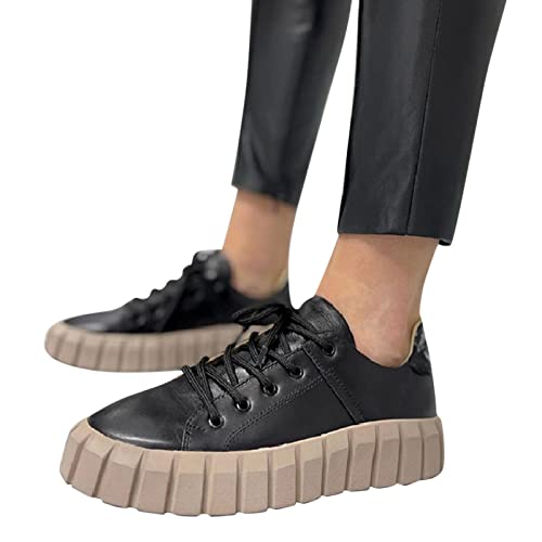 JLGY Plataforma Casual Zapatos Mujer Zapatos Planos Zapatos Joggers Cuero Zapatos Deportivos Cómodos Non-Slip Caminar Zapatillas de Caminar Zapatos de Correr Zapatos de Mujer Zapatos de Caminar,