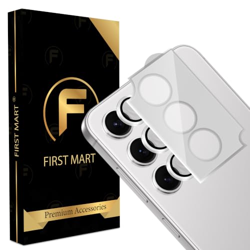 Image of FIRST MART Camera Lens Protector for Samsung Galaxy S24 and Samsung S23 | Silver AR+AF Camera Rings with Auto-Align Frame, 9H Tempered Glass, Scratch Resistant, Case-Friendly | Pack of 1