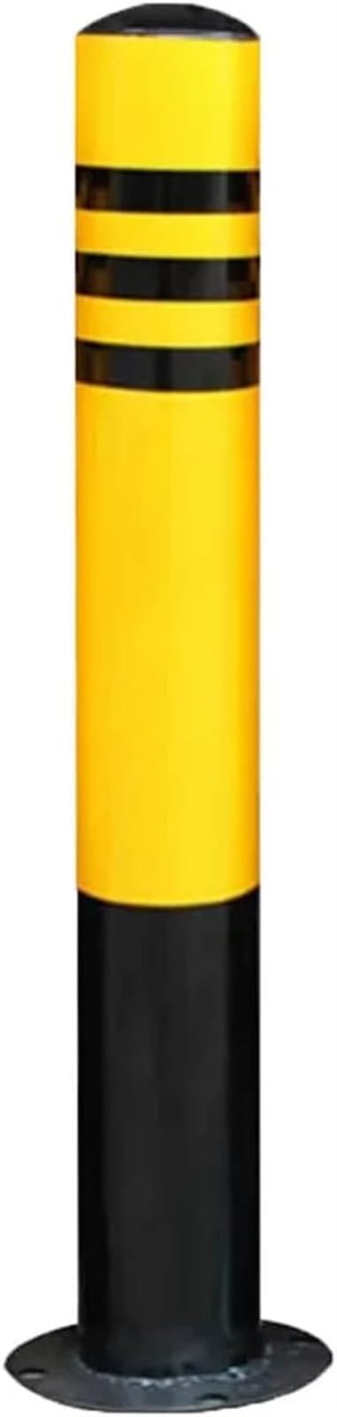 noxozoqm Security Bolt Down Bollard Steel Security Bollards with Reflective Stripes Parking Block Bollards Outdoor Fixed Road Safety Vehicle Impact Bollards Yellow and Black (Size : 76x750mm)