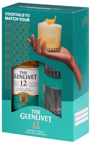 The Glenlivet 12 Year Old Single Malt Scotch Whisky Gift Pack with Two Glasses, 70cl