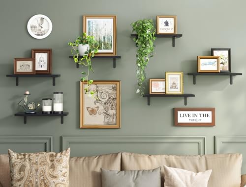image for Fixwal Black Wall Floating Shelves for Bedroom, Shelves for Room Wall 
