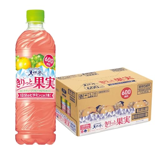 サントリー 天然水 きりっと果実 ピンクグレープフルーツ&マスカット 600ml×1ケース/24本