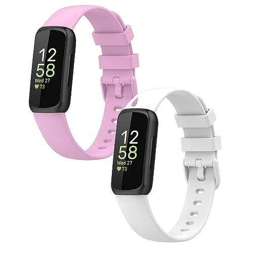 2 pulseras compatibles con Fitbit Inspire 3 pulseras deportivas impermeables de repuesto de silicona