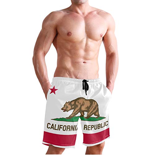 Men's Quick Dry Swim Trunks with Pockets Brazil Flag Beach Board Shorts Bathing Suits4