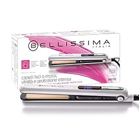 Bellissima Creativity Lisseur Cheveux B9 400 – Revêtement en Céramique et Kératine – Lissage ou Bouclage Rapide – Design Arrondi, Réglage Numérique Température – Pour Tous Types de Cheveux