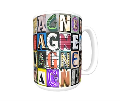 wagner sign letters - WAGNER Coffee Mug / Cup - using photos of sign letters - personalized