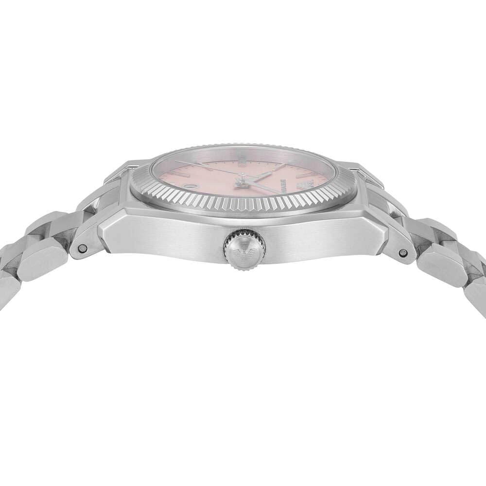 Emporio Armani Orologio da donna, movimento al quarzo 32mm con data a tre lancette e cinturino in acciaio